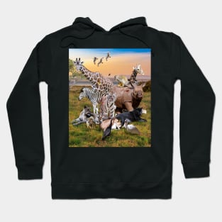 Desert African Animal Animals Group Scene Hoodie